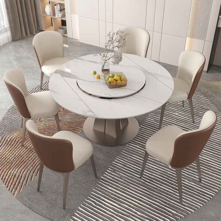 1/2/5/7 Pieces Round Glam Stone Furniture Standard Height Dining Table Set Clearhalo 'Dining Room Sets' 'Dining Tables & Seating' 'dining_room_set' 'furn' 'furn_dining_room_set' 'Furniture' 'furniture_dining_room_set' 'Kitchen & Dining Furniture' 'kitchen&dining_furn' 'kitchen' 1200x1200_85abd394-ed80-4583-a18e-1b7d2d74d1a8