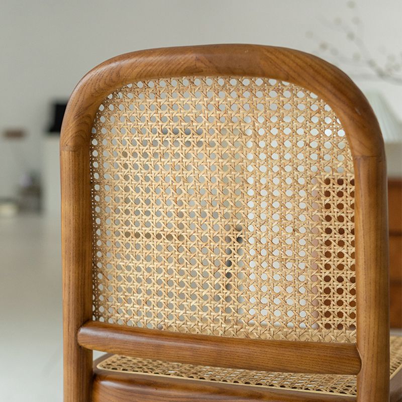 Sedia da pranzo in stile tradizionale sedia laterale aperto in legno massiccio per casa