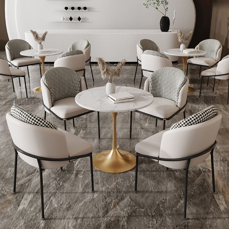 Glam Metal Kitchen Dining Chairs Upholstered Side Chairs with Black Legs Clearhalo 'Dining Chairs' 'Dining Tables & Seating' 'dining_chair' 'furn' 'furn_dining_chair' 'Furniture' 'Kitchen & Dining Furniture' 1200x1200_85ae960b-de88-4f6b-920f-9d92b2537ad9