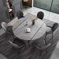 Extendable Modern Dining Room Set with Sintered Stone Top and Black Leg Formal Table Set Clearhalo 'Dining Room Sets' 'Dining Tables & Seating' 'dining_room_set' 'furn' 'furn_dining_room_set' 'Furniture' 'furniture_dining_room_set' 'Kitchen & Dining Furniture' 'kitchen&dining_furn' 'kitchen' 1200x1200_85af1ee2-fad1-4984-9414-09ad1fa1cd21