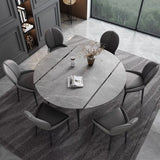 Extendable Modern Dining Room Set with Sintered Stone Top and Black Leg Formal Table Set Clearhalo 'Dining Room Sets' 'Dining Tables & Seating' 'dining_room_set' 'furn' 'furn_dining_room_set' 'Furniture' 'furniture_dining_room_set' 'Kitchen & Dining Furniture' 'kitchen&dining_furn' 'kitchen' 1200x1200_85af1ee2-fad1-4984-9414-09ad1fa1cd21