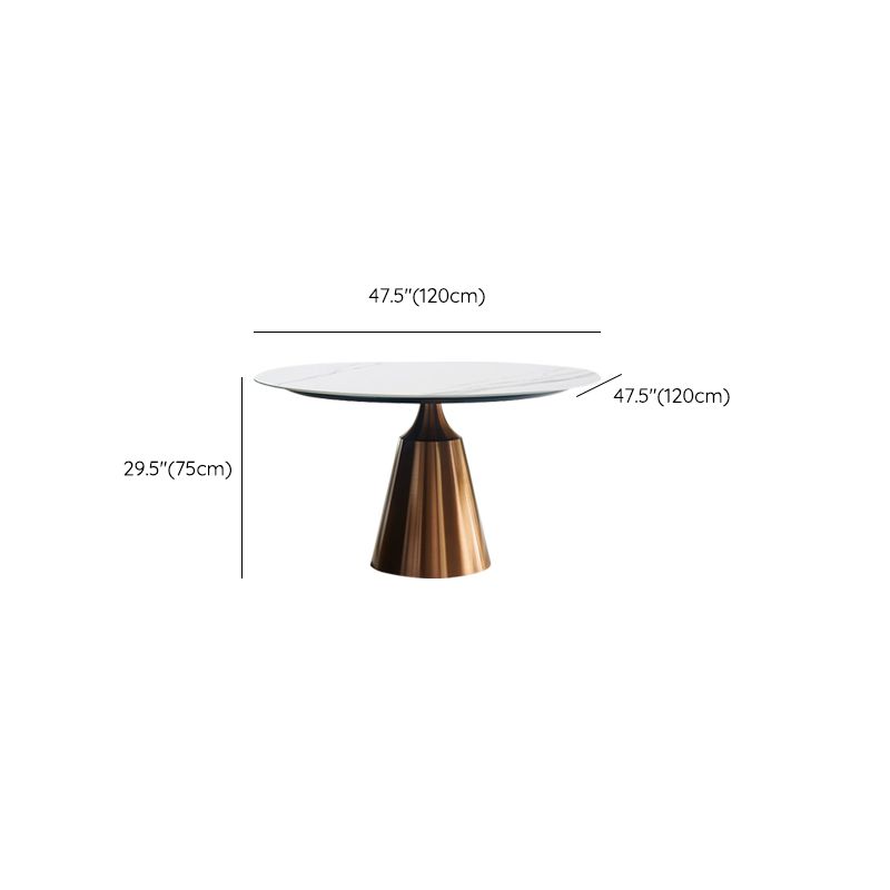 Glam Dining Round Table Sintered Stone Table with Metal Legs for Home Clearhalo 'Dining Tables & Seating' 'Dining Tables' 'dining_table' 'furn' 'furn_dining_table' 'Furniture' 'Kitchen & Dining Furniture' 1200x1200_85afd412-966f-43a3-bfe7-b610e8f9e4a3