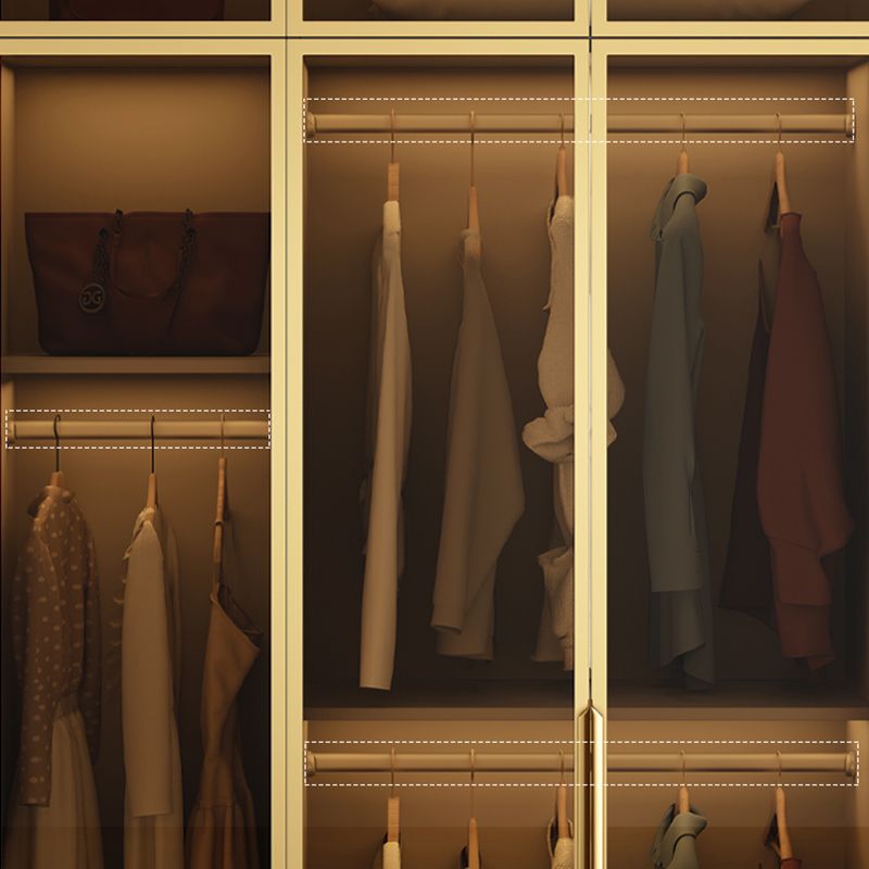 Modern Style Glass Wardrobe Bedroom Wardrobe Closet with Drawer Clearhalo 'Armoires & Wardrobes' 'armoires_wardrobes' 'Bedroom Furniture' 'furn' 'furn_armoires_wardrobes' 'Furniture' 1200x1200_85b0f559-8b22-4122-8802-856998b2bbe4