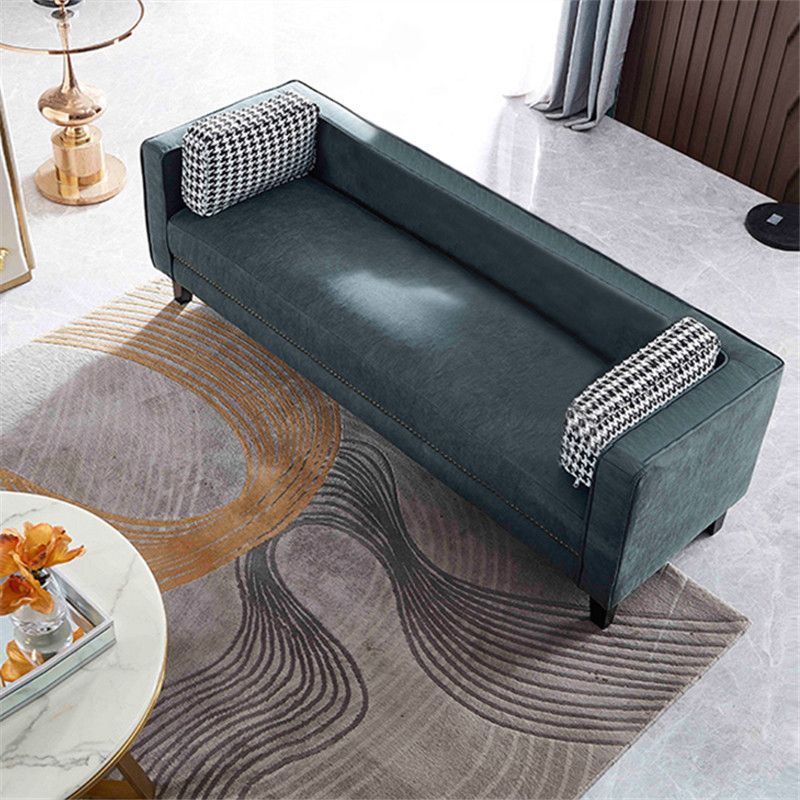 Hedendaagse donkergroene bank Tuxedo Arm Faux Leather Lederen Room Band