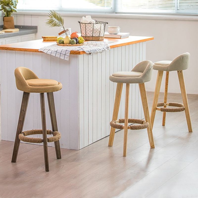 Nordic Armless Backrest Counter Stool Rubber Wood Bar Stool with Pedal Clearhalo 'Bar Furniture' 'Bar Stools' 'bar_stools' 'furn' 'furn_bar_stools' 'Furniture' 'Kitchen & Dining Furniture' 1200x1200_85b2dfda-9408-4210-91c5-6e34439f3853