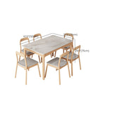 White Top Dinette Table with Wooden Legs Modern Dining Table for Home Clearhalo 'Dining Tables & Seating' 'Dining Tables' 'dining_table' 'furn' 'furn_dining_table' 'Furniture' 'Kitchen & Dining Furniture' 1200x1200_85b4553f-7457-4a83-99ec-a4b10a5e17a6