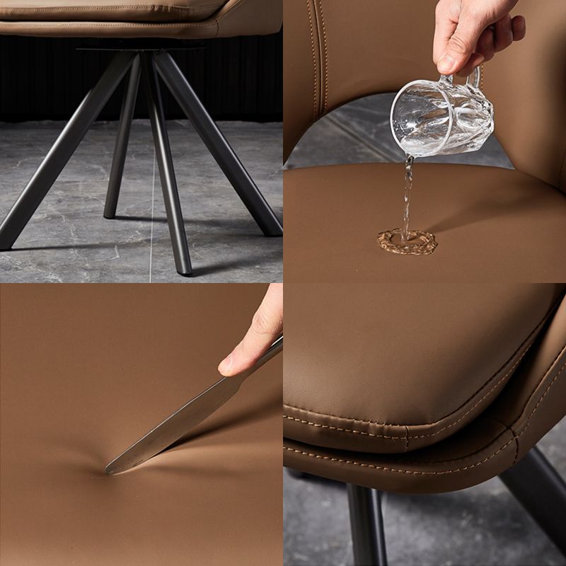 Contemporary Design Open Back Dining Side Chairs Leather Dining Chairs Clearhalo ' kitchen&dining_furn' 'Dining Chairs' 'Dining Tables & Seating' 'dining_chair' 'furn' 'furn_dining_chair' 'Furniture' 'furniture_dining_chair' 'Kitchen & Dining Furniture' 'kitchen' 1200x1200_85b6acbe-b081-4bfa-a2b8-37886e5721c6