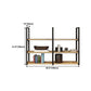 Wall Mounted Storage Bookshelf Industrial Floating Bookcase with Rectangle Shelves