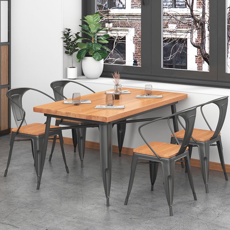 Solid Wood Dining Table Industrial 4 Legs Dining Table with Metal Base Clearhalo ' dining_table' 'Dining Tables & Seating' 'Dining Tables' 'furn' 'furn_dining_table' 'Furniture' 'furniture_dining_table' 'Kitchen & Dining Furniture' 'kitchen&dining_furn' 'kitchen' 'kitchen_dining_table' 1200x1200_85b75df1-64c1-4db9-910a-15a4ba743e05