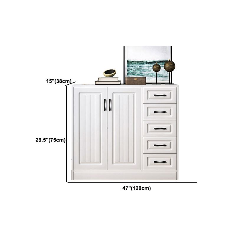 Modern White Accent Chest with Drawers 14.96" Wide Side Cabinet with Door