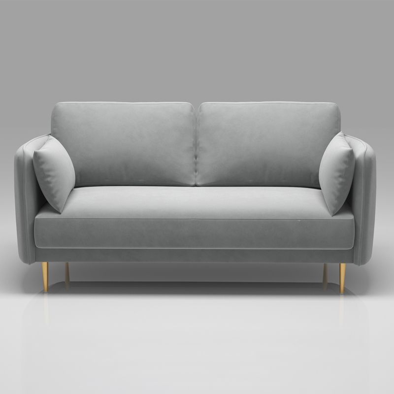 Square Arm Contemporary Settee Sofa Standard Velvet Settee Couch Clearhalo 'furn' 'furn_sofas' 'Furniture' 'Living Room Furniture' 'Sofa' 'sofas' 1200x1200_85b936d1-500a-4645-bca6-07c3b2a74b89