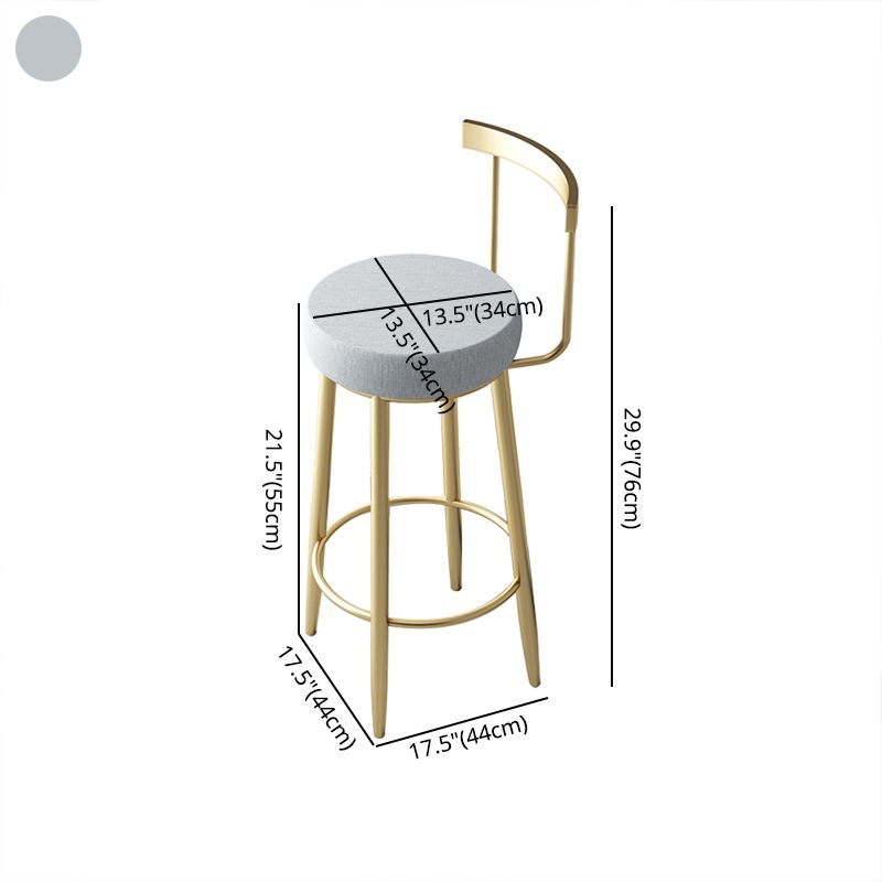 Glam Style Velvet Cushion Stool Low Back Bar Stool with Metal Leg Clearhalo 'Bar Furniture' 'Bar Stools' 'bar_stools' 'furn' 'furn_bar_stools' 'furniture_bar_stools' 'Kitchen & Dining Furniture' 'kitchen&dining_furn' 'kitchen' 'kitchen_furn' Furniture' 1200x1200_85babbac-cd62-4776-9ced-632703c6b89c
