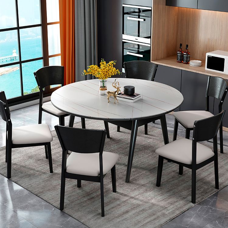 Modern Stone Scalable Dining Table Rubber Leg for Dining Room Clearhalo 'Dining Tables & Seating' 'Dining Tables' 'dining_table' 'furn' 'furn_dining_table' 'Furniture' 'Kitchen & Dining Furniture' 1200x1200_85bafa48-e40e-4d1a-a21c-95d826195a3e