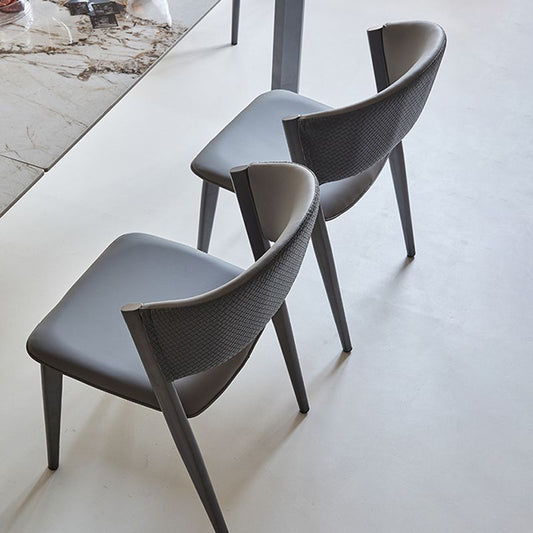 Sedia laterale in stile moderno aperto sedia da pranzo in metallo per cucina