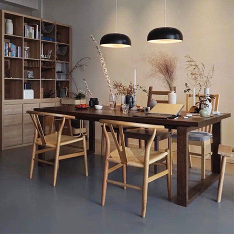 Pine Wood Top Table Rectangle Traditional Luxury Table with Sled Base Clearhalo 'Dining Tables & Seating' 'Dining Tables' 'dining_table' 'furn' 'furn_dining_table' 'Furniture' 'furniture_dining_table' 'Kitchen & Dining Furniture' 1200x1200_85bbc448-0c0f-4d87-a5ec-6fe27c62f971