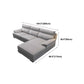 Scandinavian Stationary Cloud Gray Genuine Leather Cushion Back Sofa
