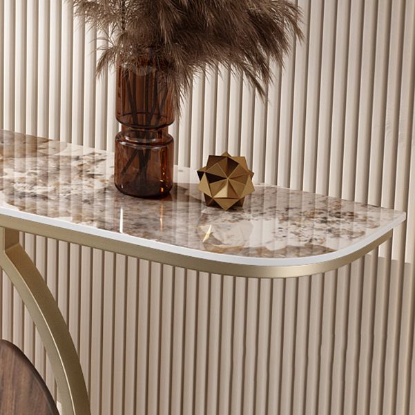 Glam Half Moon Console Accent Table Antieke afwerking Console Sofa Tabel