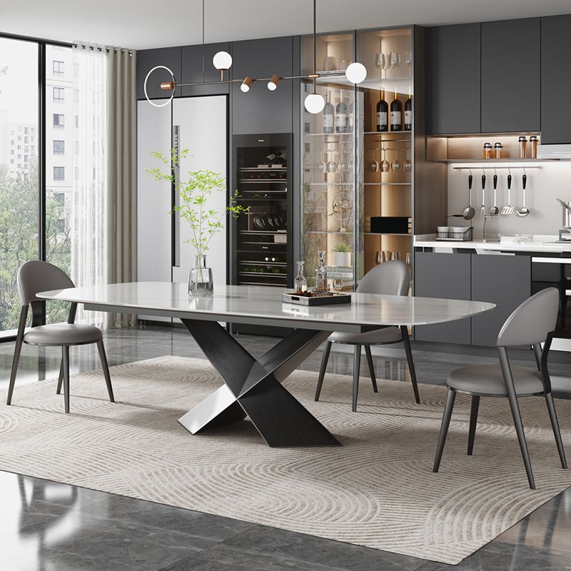 Rectangle Dining Table Sintered Stone Dining Table for Dining Room Clearhalo 'Dining Tables & Seating' 'Dining Tables' 'dining_table' 'furn' 'furn_dining_table' 'Furniture' 'Kitchen & Dining Furniture' 1200x1200_85bda4b3-15f0-45bf-a447-9bde07bedc65