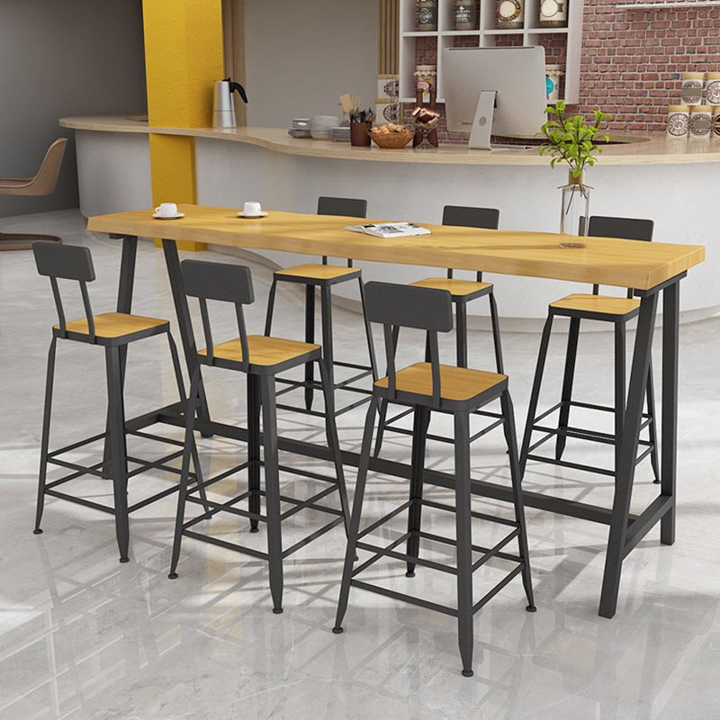 Modern Rectangle Pub Dining Set 1/2/4/7 Pieces Trestle Indoor Counter Height Set Clearhalo 'Bar Furniture' 'furn' 'furn_home_bar_bar_sets' 'Furniture' 'Home Bars & Bar Sets' 'home_bar_bar_sets' 'Kitchen & Dining Furniture' 1200x1200_85bdb2c3-39e5-4c80-953a-fb5cfb5cb3dd