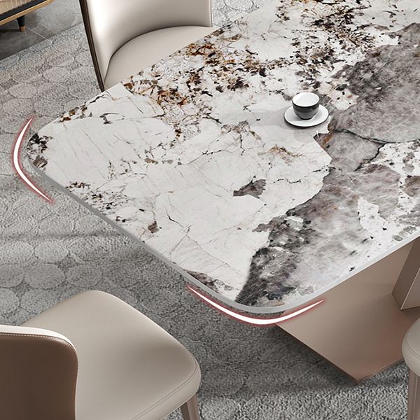 Metal Modern Rectangular Dining Table Sintered Stone Dining Table with Pedestal Base Clearhalo ' dining_table' 'Dining Tables & Seating' 'Dining Tables' 'furn' 'furn_dining_table' 'Furniture' 'furniture_dining_table' 'Kitchen & Dining Furniture' 'kitchen&dining_furn' 'kitchen' 'kitchen_dining_table' 1200x1200_85c0abe8-78c1-4810-bf9e-13abcf7ad986