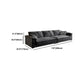 Stain-Resistant Dark Gray Contemporary Square Arm Solid Wood Sofa
