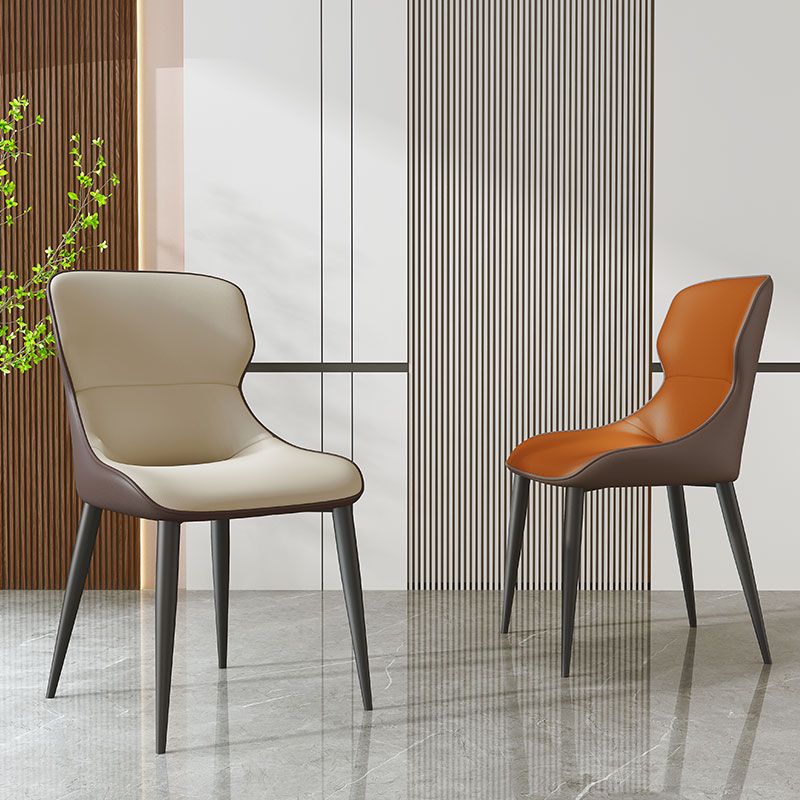 Modern Parsons Side Chair Leather Indoor Dining Chair (Set of 2) Clearhalo 'Dining Chairs' 'Dining Tables & Seating' 'dining_chair' 'furn' 'furn_dining_chair' 'Furniture' 'furniture_dining_chair' 'Kitchen & Dining Furniture' 1200x1200_85c2705c-cbf9-4a4e-8cb1-bf22c90bf0dd