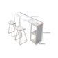 Mesa de bar rectangular Glam, mesa de pedestal doble de mármol sintético con almacenamiento