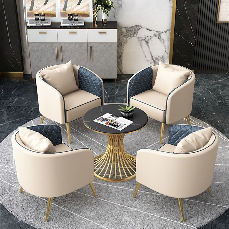 Glam Style Dinette Set for Home 1/2/5 Pieces Polished Finish Dining Table Set Clearhalo 'Dining Room Sets' 'Dining Tables & Seating' 'dining_room_set' 'furn' 'furn_dining_room_set' 'Furniture' 'Kitchen & Dining Furniture' 1200x1200_85c40e59-393d-4fc8-81c6-ef21c7bad86f