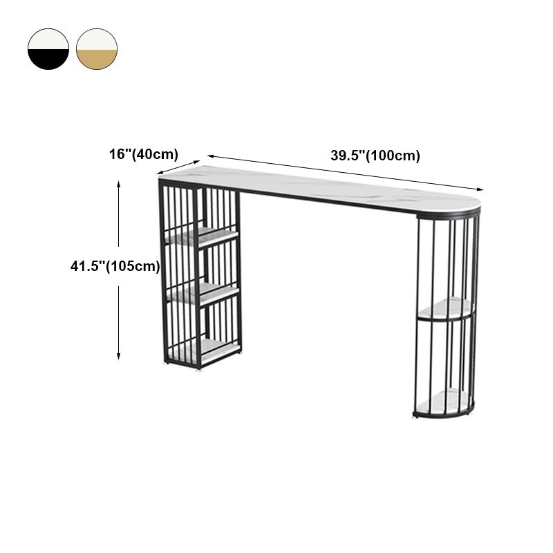 Industrial Style Iron Bar Table Faux Marble White Top 41.3"H Bistro Table Clearhalo 'Bar Furniture' 'Bar Tables' 'bar_tables' 'furn' 'furn_bar_tables' 'Furniture' 'furniture_bar_tables' 'Kitchen & Dining Furniture' 1200x1200_85c44d91-bb9e-49c2-9520-bb68a13d5649