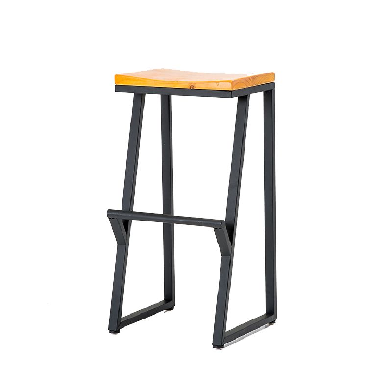 Contemporary Metal Counter Stool Wood Seat Bar Stool for Living Room Clearhalo 'Bar Furniture' 'Bar Stools' 'bar_stools' 'furn' 'furn_bar_stools' 'Furniture' 'Kitchen & Dining Furniture' 1200x1200_85c4be2f-6488-49e2-9797-7efb8c122723