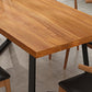 Ensemble de dinette rectangulaire en bois massif, ensemble de table à manger industrielle 1/2/5/7 pièces en naturel