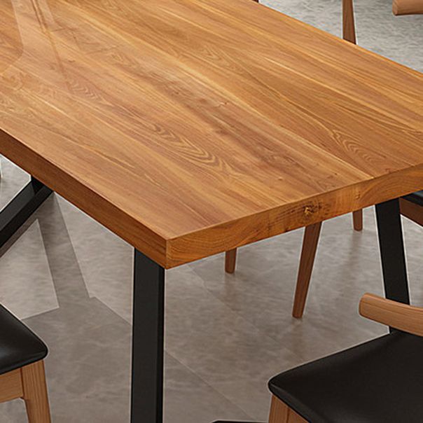 Ensemble de dinette rectangulaire en bois massif, ensemble de table à manger industrielle 1/2/5/7 pièces en naturel