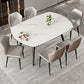 Mesa de comedor sencilla y moderna, mesa de comedor de piedra sinterizada con base de madera