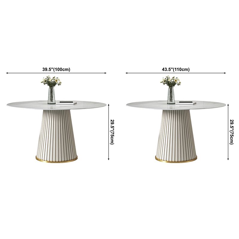 Traditional Luxury Round Dining Table Sintered Stone Table with White Pedestal Base Clearhalo ' dining_table' 'Dining Tables & Seating' 'Dining Tables' 'furn' 'furn_dining_table' 'Furniture' 'furniture_dining_table' 'Kitchen & Dining Furniture' 'kitchen&dining_furn' 'kitchen' 'kitchen_dining_table' 1200x1200_85c6dced-3cbe-49f1-aa8d-ee0d40e686bd