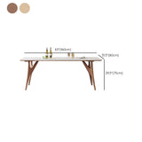 Modern Rectangular Stone Top White Dining Table with 4 Solid Wood Legs Clearhalo 'Dining Tables & Seating' 'Dining Tables' 'dining_table' 'furn' 'furn_dining_table' 'Furniture' 'Kitchen & Dining Furniture' 1200x1200_85c76a52-0eab-424b-8f5d-045f4b4605bf