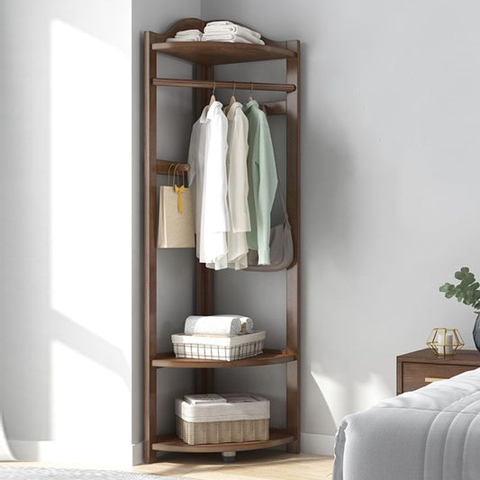 Árbol del salón de 71 "H, estante de pelaje de pie de madera de pino con estantes