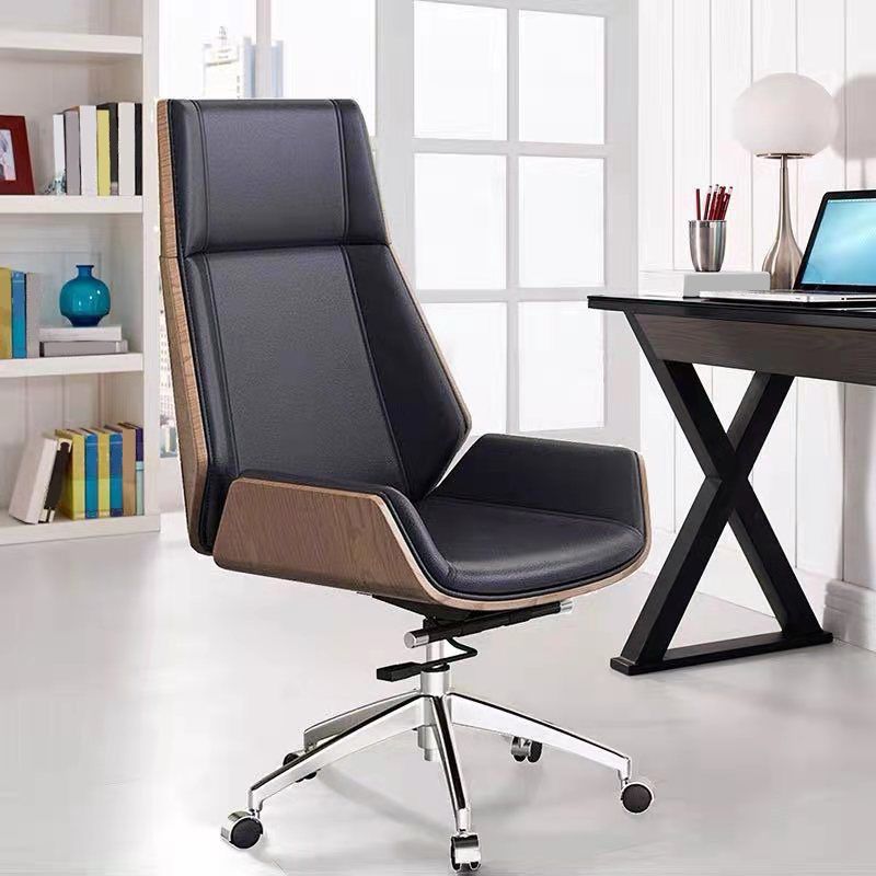 Modern Desk Chair Leather Computer Chair High-Back Executive Chair with Wheels Clearhalo 'furn' 'furn_office_chair' 'Furniture' 'Office Chairs' 'Office Furniture' 'office_chair' 1200x1200_85ca6cfa-b357-45ef-be6b-75b282341ed9