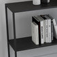 Rectangle Open Black Bookshelf Modern Metal Storage Bookcase