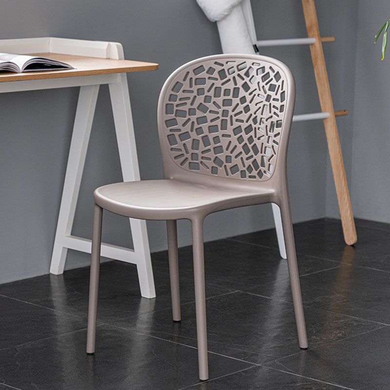 Scandinavian Open Back Dining Side Chair Plastic Dining Armless Chair Clearhalo ' kitchen&dining_furn' 'Dining Chairs' 'Dining Tables & Seating' 'dining_chair' 'furn' 'furn_dining_chair' 'Furniture' 'furniture_dining_chair' 'Kitchen & Dining Furniture' 'kitchen' 1200x1200_85cad7c5-2879-4743-bcca-233164c23b4e