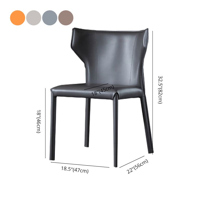 Contemporary Saddle Leather Restaurant Side Chair Matte Finish Wingback Dining Chair (Set of 2) Clearhalo ' kitchen&dining_furn' 'Dining Chairs' 'Dining Tables & Seating' 'dining_chair' 'Furniture' 'furniture_dining_chair' 'Kitchen & Dining Furniture' 'kitchen' 1200x1200_85cb6e4c-368f-4dd3-9016-fa92fc60ef00