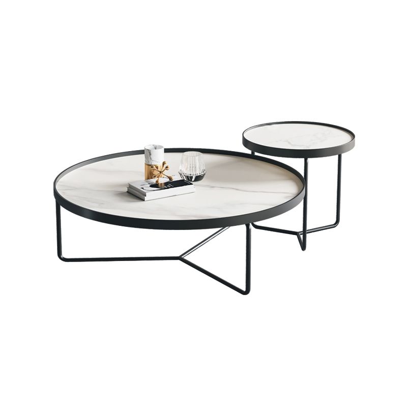 2 Piece Round Nesting Tables Modern Minimalist Slate Coffee Table Clearhalo 'Coffee & Accent Tables' 'Coffee Tables' 'coffee_tables' 'furn' 'furn_coffee_tables' 'Furniture' 'Living Room Furniture' 1200x1200_85cbac64-d8d7-4343-ab9a-ccec99ae059e