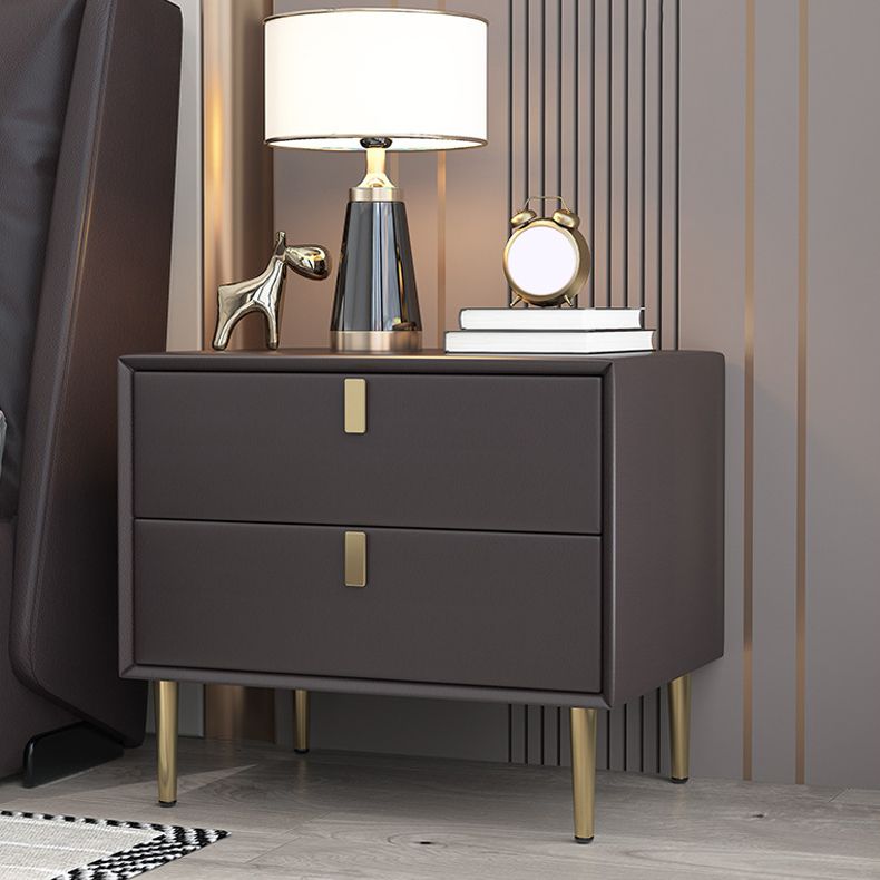 Cama de madera sólida Cabinete de noche de la cama glamorosa con 2-Drawer