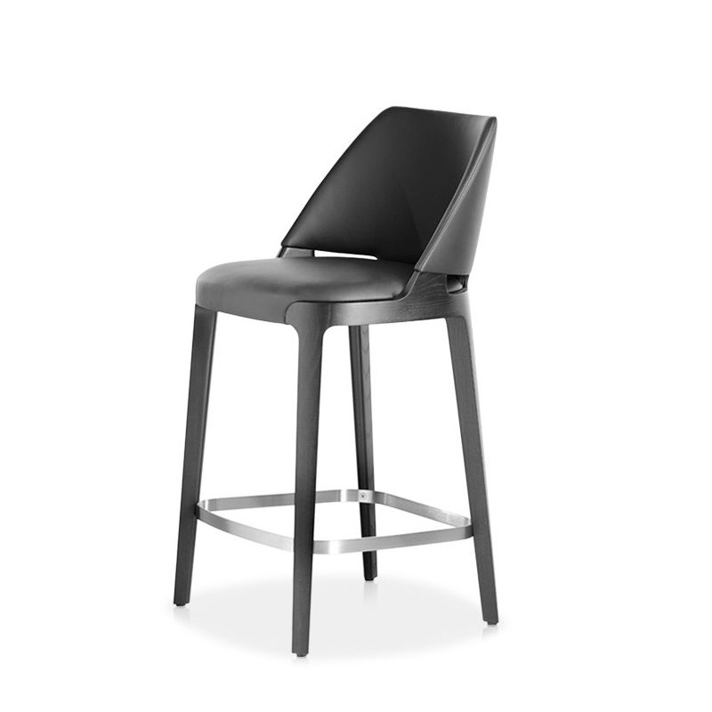 Scandinavian Faux Leather Bar Stools Solid Wood Stool with Footrest Clearhalo 'Bar Furniture' 'Bar Stools' 'bar_stools' 'furn' 'furn_bar_stools' 'Furniture' 'Kitchen & Dining Furniture' 1200x1200_85cd1029-6231-4a6e-8f7e-fc50539063c3