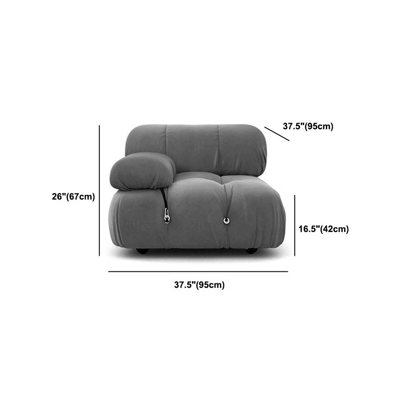 Canapé en velours d'agneau de style moderne gris / blanc / orange / canapé-lit bleu