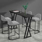 Table de Bar rectangulaire en pierre frittée, Base de traîneau, Table à manger pour cuisine et salon