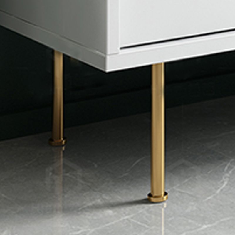 Moderna console TV in legno in legno bianco chiuso con porta scorrevole