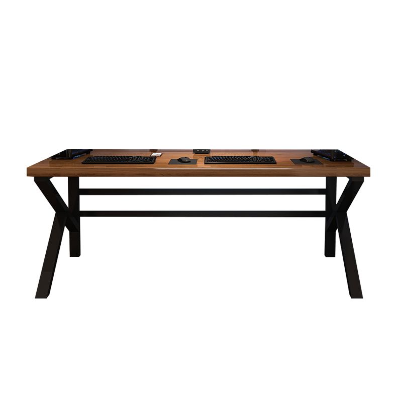 Bureau d'ordinateur contemporain Home Bureau de bureau en bois massif avec jambes noires