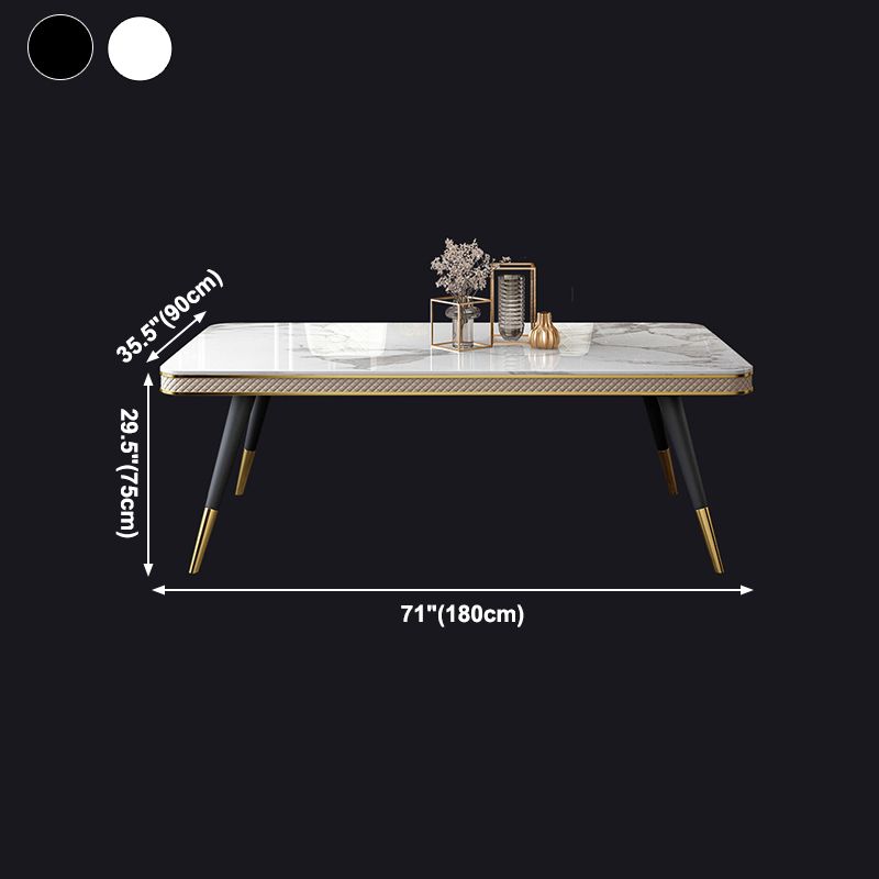 Sintered Stone Dining Table Luxury Style 4 Legs Base Table for Dining Room Clearhalo ' dining_table' 'Dining Tables & Seating' 'Dining Tables' 'furn' 'furn_dining_table' 'Furniture' 'furniture_dining_table' 'Kitchen & Dining Furniture' 'kitchen&dining_furn' 'kitchen' 'kitchen_dining_table' 1200x1200_85d629f8-3f9c-4abe-89a8-aa004033c353