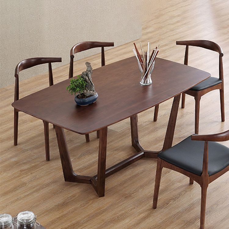 Contemporary Style Real Leather Dining Chairs Open Back Dining Side Chair