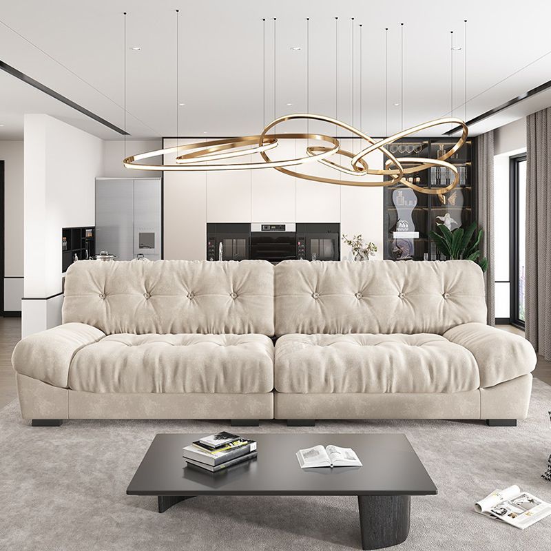 34.65" H Genuine Leather Armless Sofa with Tufted Back Down Fill Cushions Sofa Clearhalo 'furn' 'furn_sofas' 'Furniture' 'furniture_sofas' 'Living Room Furniture' 'Sofa' 'sofas' 1200x1200_85d6d0f9-3384-44e9-a2f5-984c567a74d4